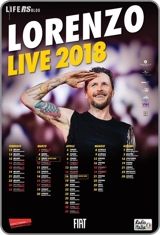 Fiat main sponsor del tour di Jovanotti “Lorenzo Live 2018”